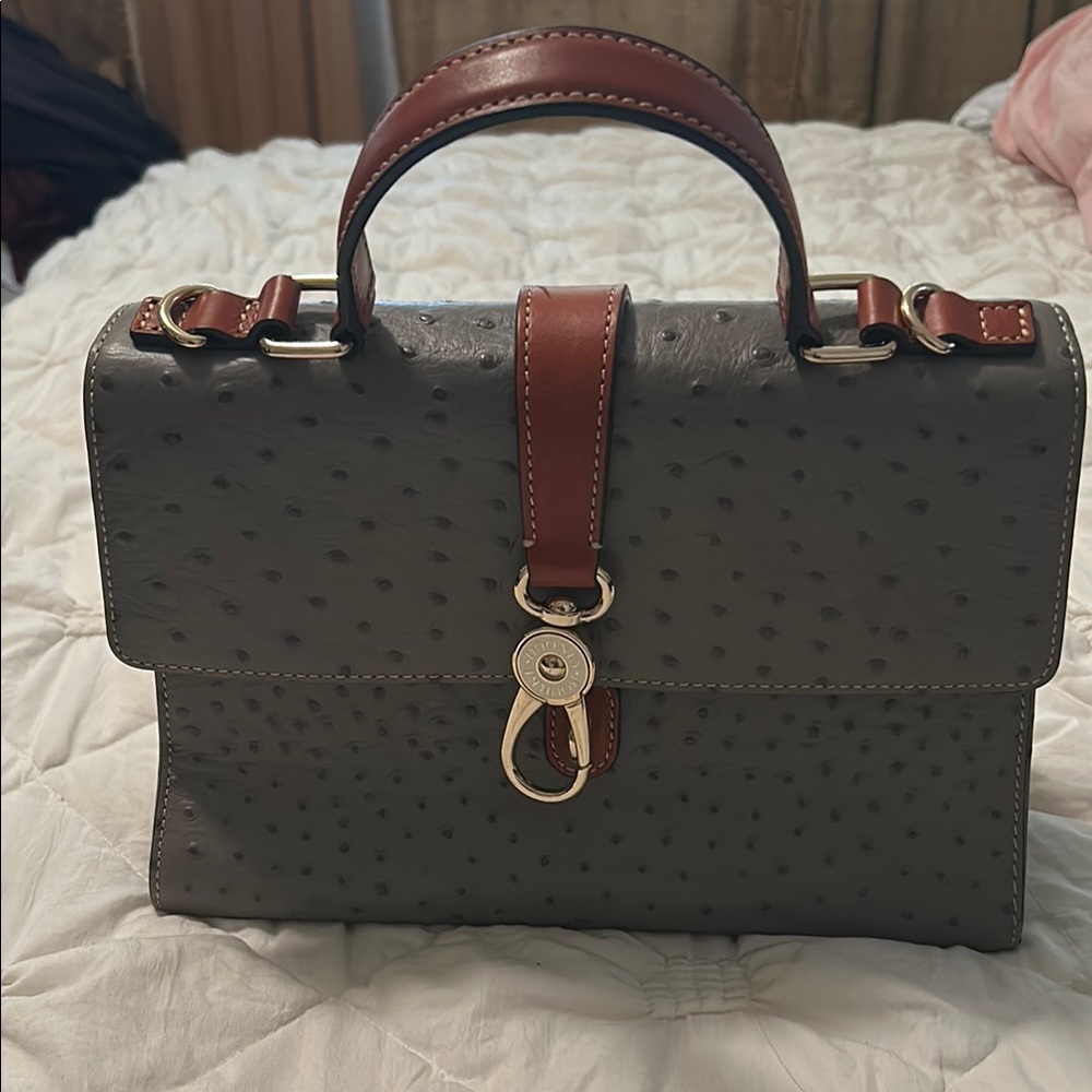 Elegant Gray and Brown Handbag